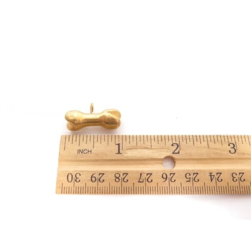 Gold Toned Dog Bone Charm Pendant‎ Jewelry Making Craft Supplies